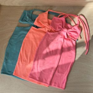 Vestido Curto em Ribana de Algodão