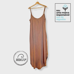 Vestido Longo Alcinha - Marrom Stone