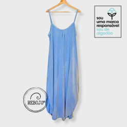 Vestido Longo Alcinha - Azul Claro Stone
