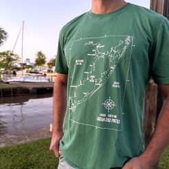 Camiseta Carta Náutica - Verde Musgo Estonado | Rebojo®