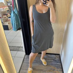 Vestido Estonado Curto Chumbo | Rebojo®